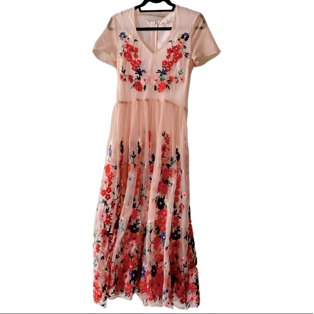 Maje embroidered Maxi dress